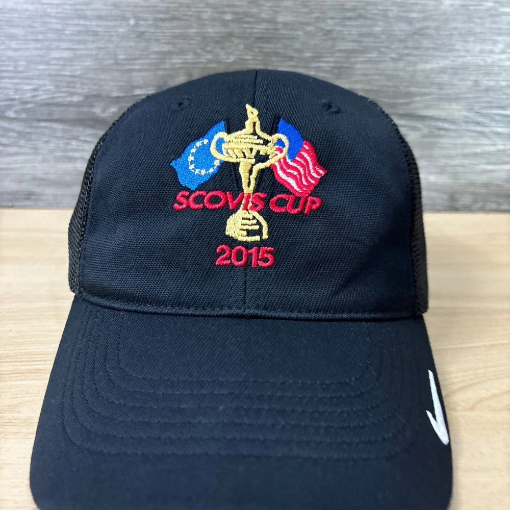 Scovis Cup‎ Hat Cap Fitted M/L Black Nike Golf Performance 2015